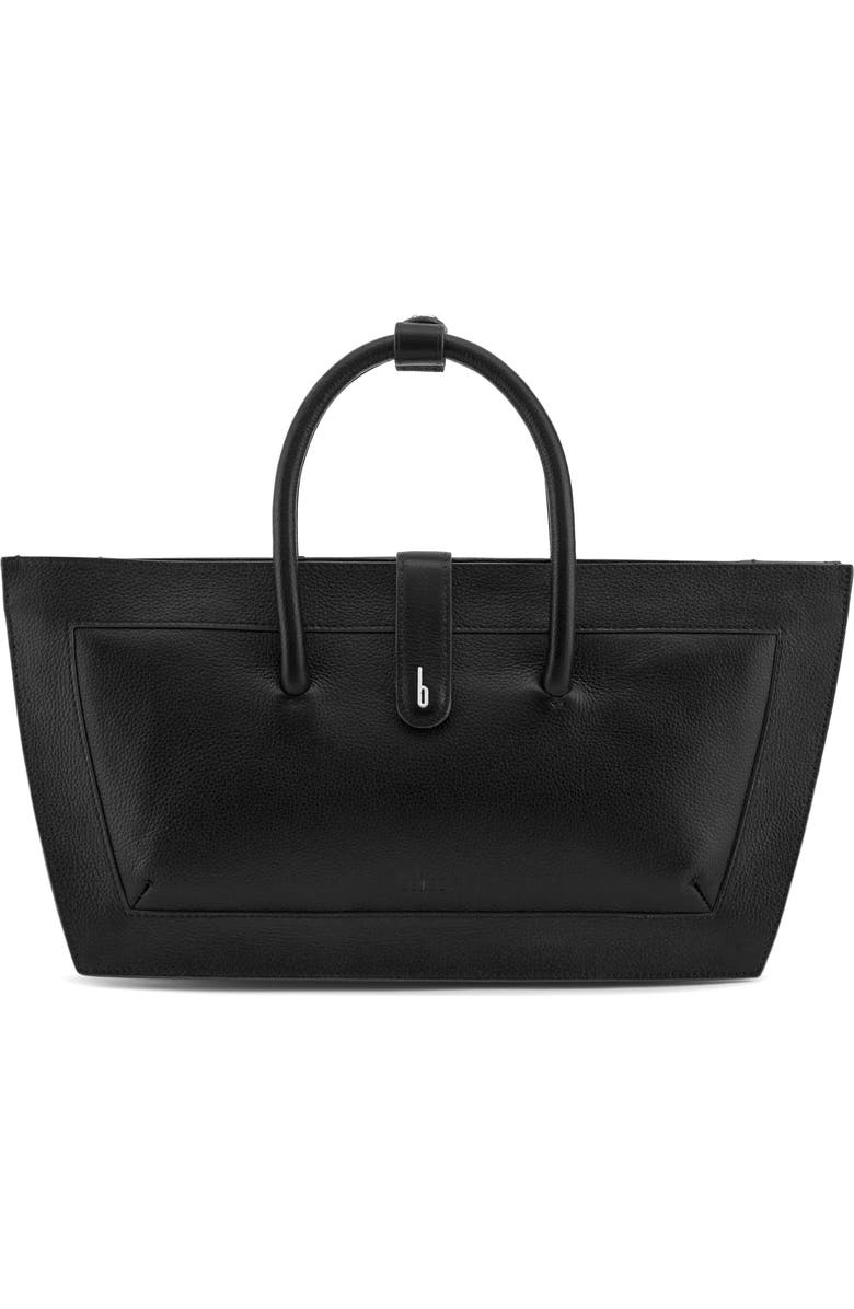 behno Frida Leather Baguette Top Handle Bag, Main, color, Black