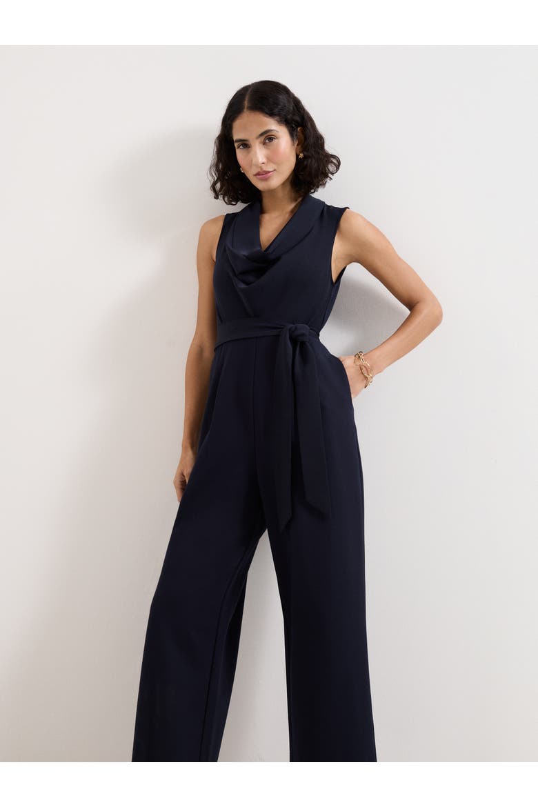 Emry Cowl Neck Jumpsuit, Alternate, color, Navy