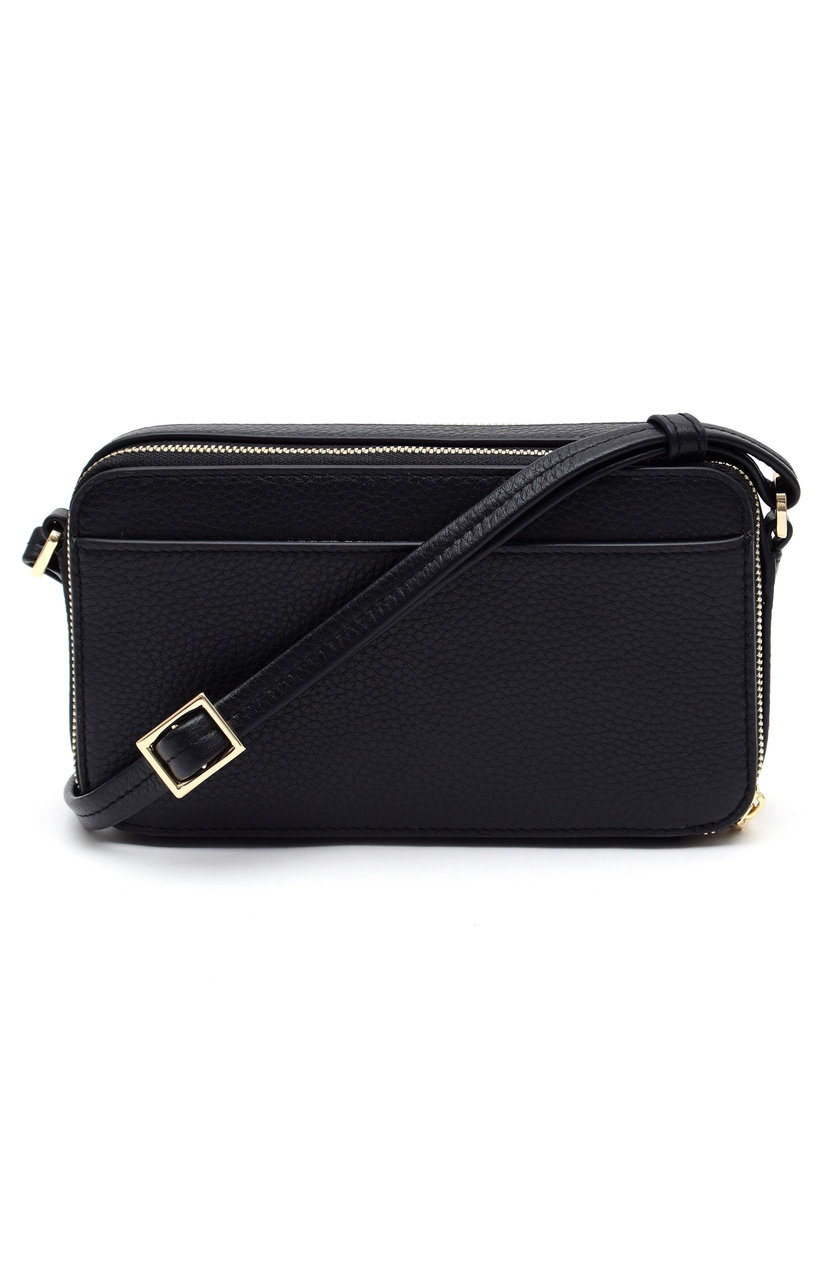 Thacker Riley Leather Crossbody Bag, Alternate, color, Black