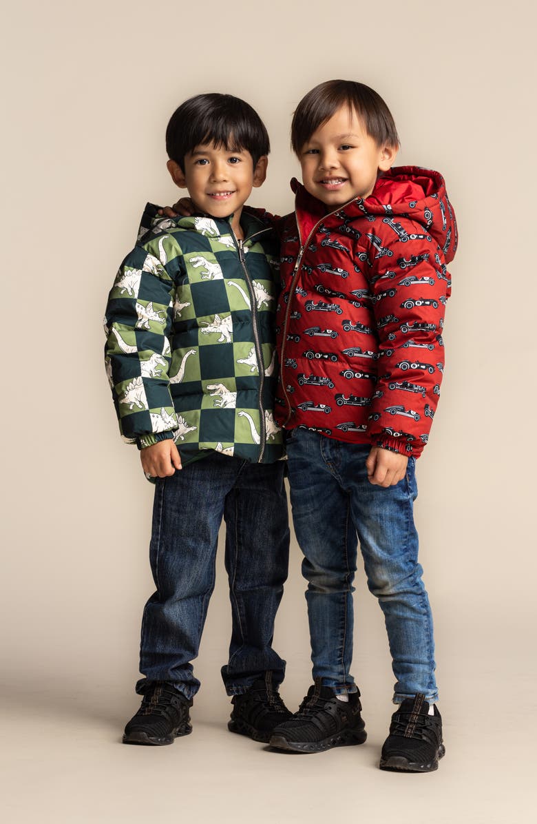 CALONIE Kids' Alex Reversible Down Hooded Puffer Jacket, Alternate, color, Olive