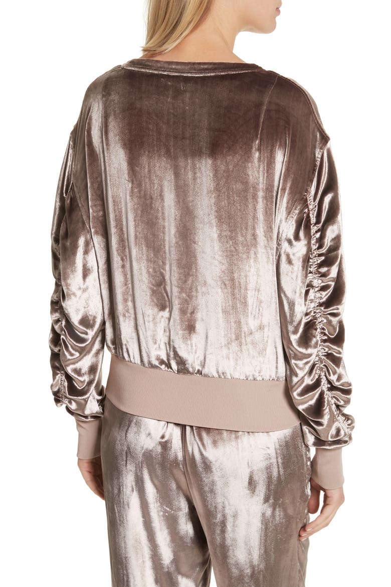 Velvet Sweatshirt, Alternate, color, MAUVE