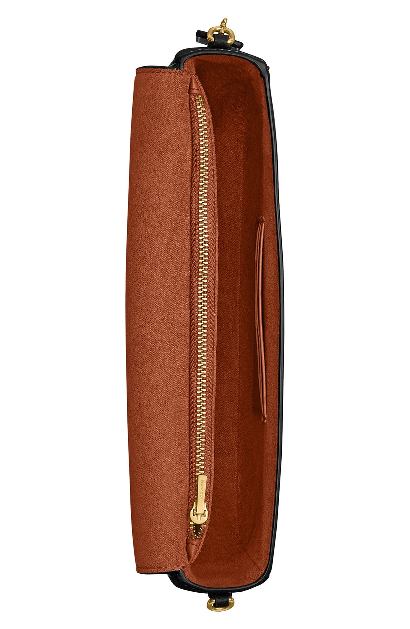 COACH Brook Refined Calf Leather Flap Chain Bag, Alternate, color, B4/ Black