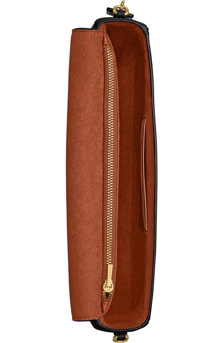 COACH Brook Refined Calf Leather Flap Chain Bag, Alternate, color, B4/ Black