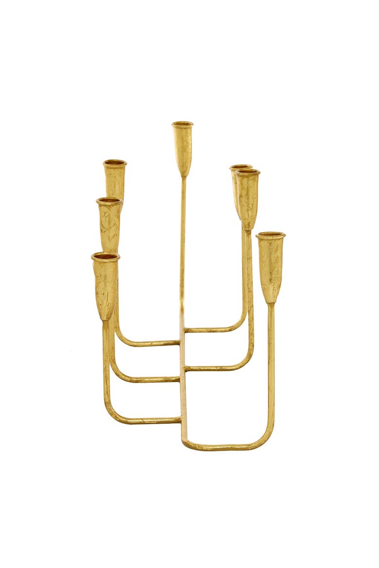 Goldtone Metal 7-Candle Candelabra, Main, color, GOLD