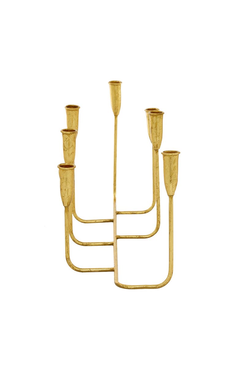 COSMO BY COSMOPOLITAN Goldtone Metal 7-Candle Candelabra, Main, color, Gold
