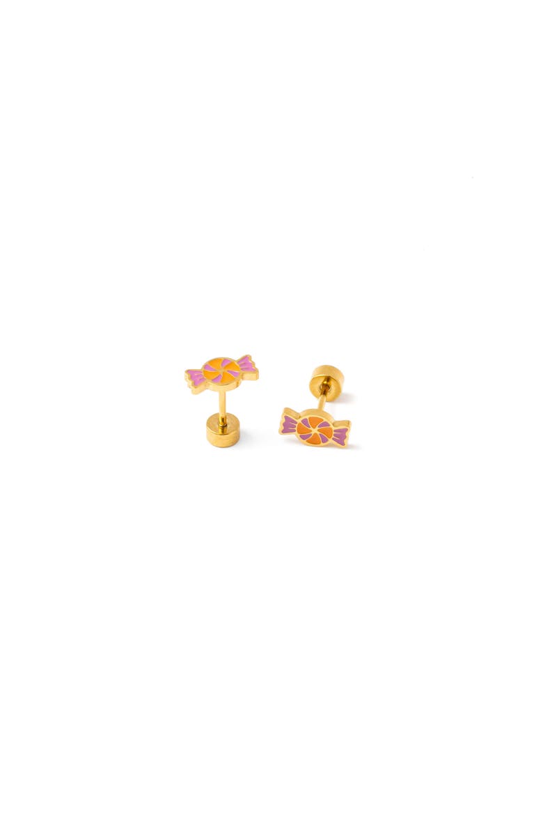 Girls' Candy Flatback Stud Hypoallergenic Earrings, Alternate, color, Multi
