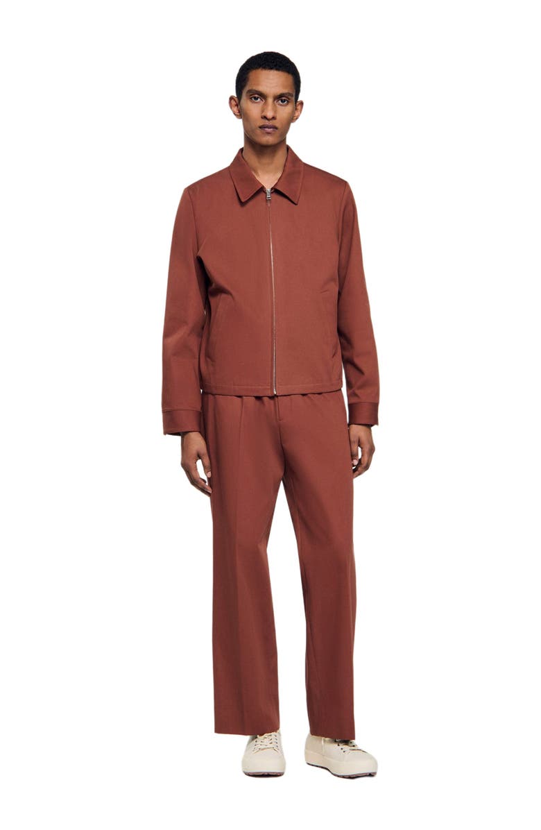 SANDRO Cotton jacket, Main, color, Terra