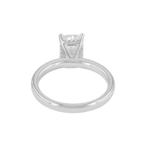Luvmyjewelry Eman 14k White Gold Radiant Cut Lab Grown Diamond Hidden Halo Engagement Ring In 14k White Gold