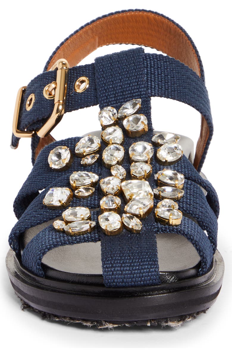 Marni Fussbett Crystal Embellished Fisherman Sandal, Alternate, color,