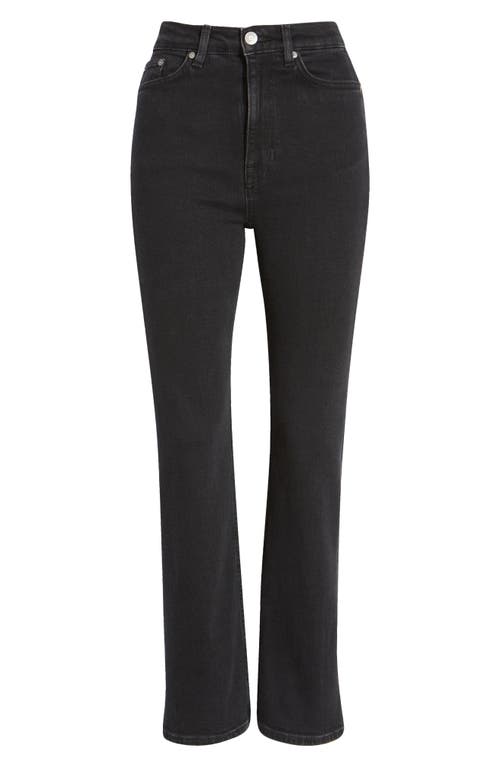 & Other Stories High Waist Ankle Crop Flare Jeans In Black
