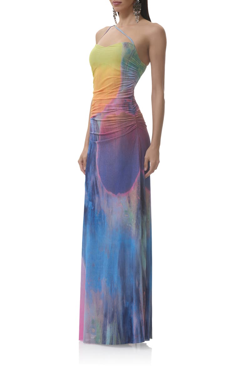Lana One-Shoulder Maxi Dress, Alternate, color, PLACED MIDNIGHT DOT
