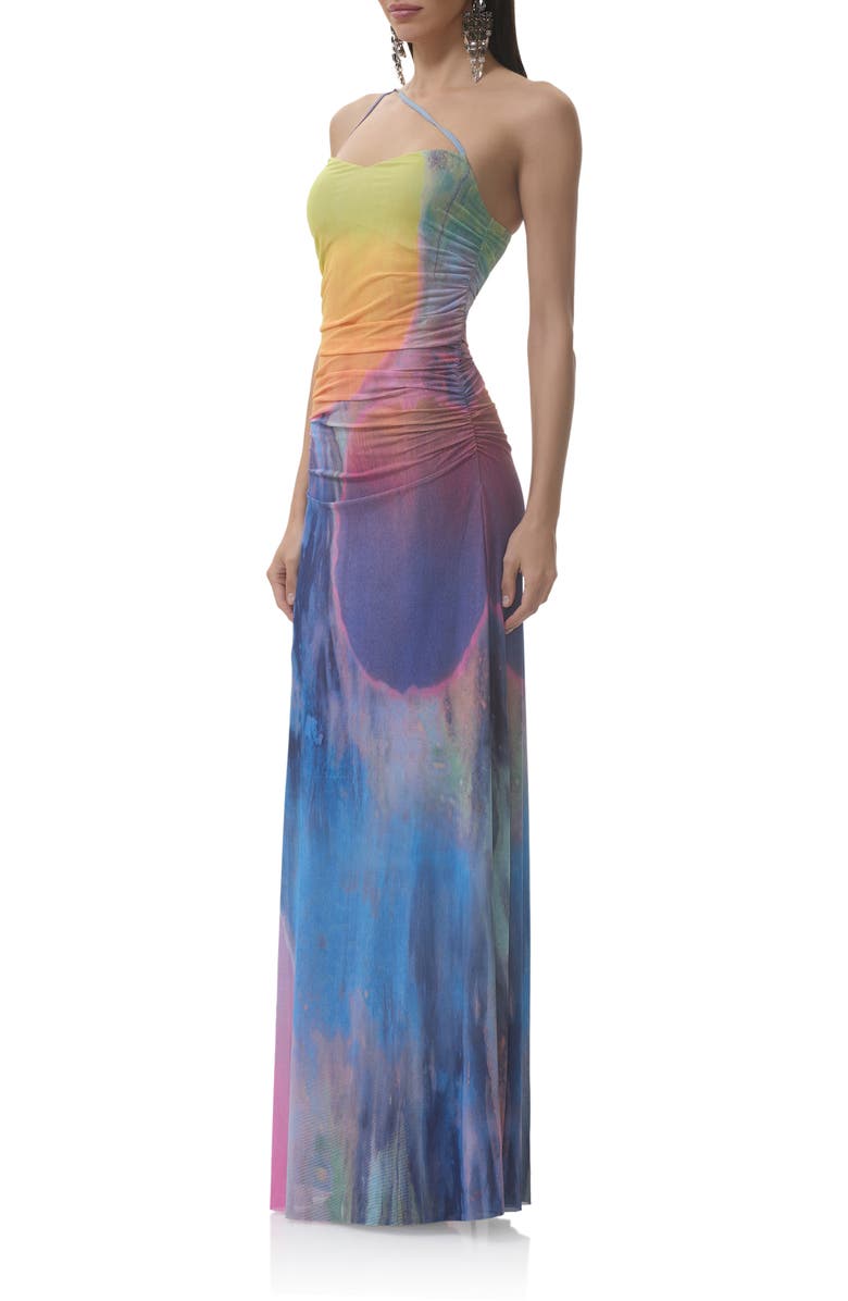 AFRM Lana One-Shoulder Maxi Dress, Alternate, color, Placed Midnight Dot