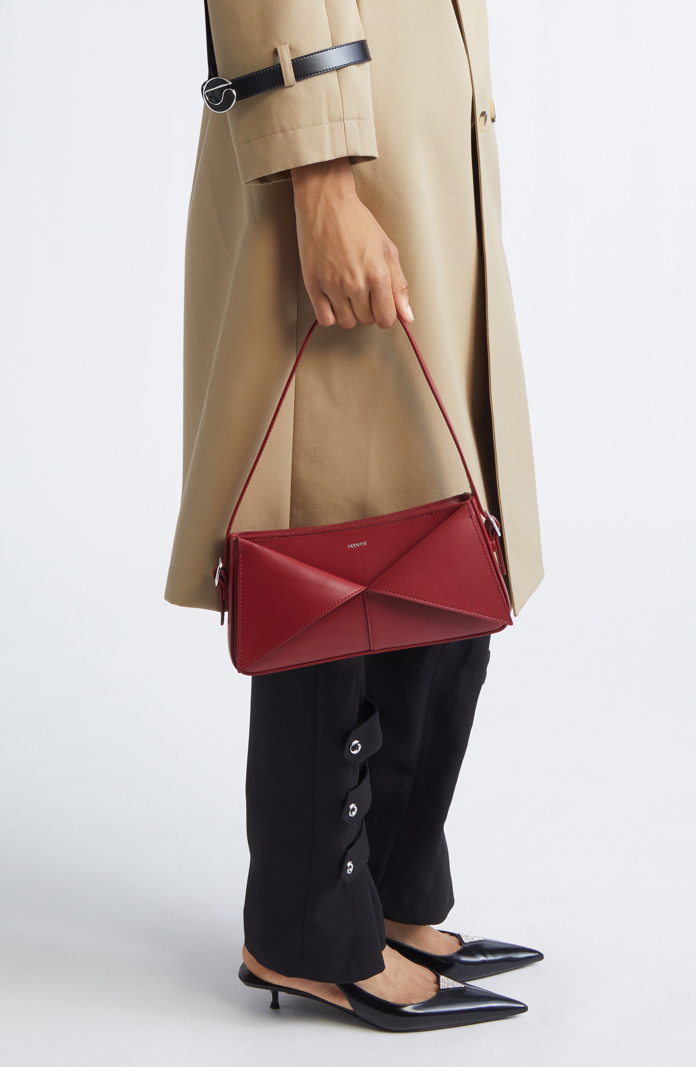 Coperni Belt Leather Baguette Bag, Alternate, color, Red Red