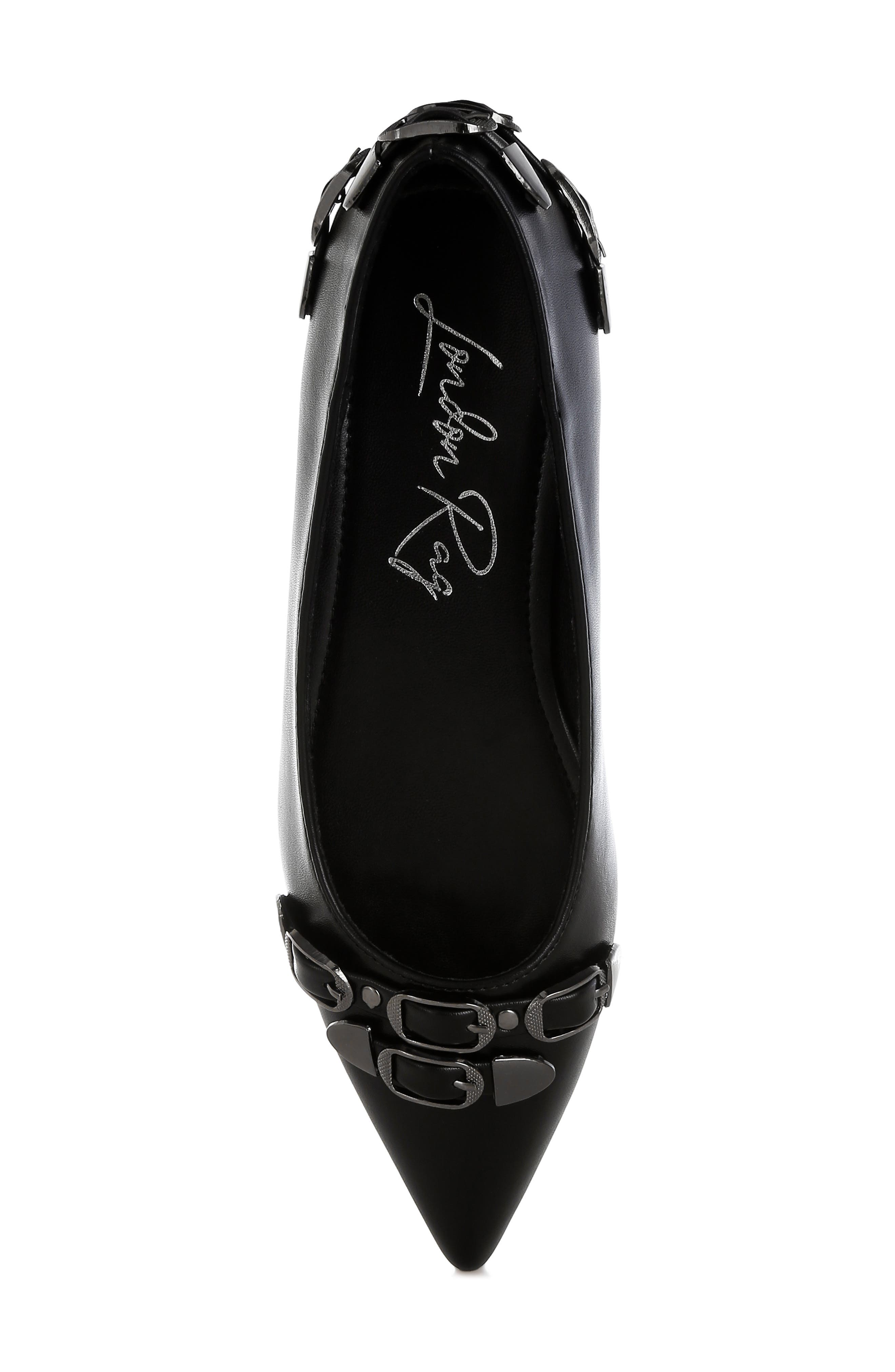 LONDON RAG Golini Buckle Ballet Flat, Alternate, color, Black
