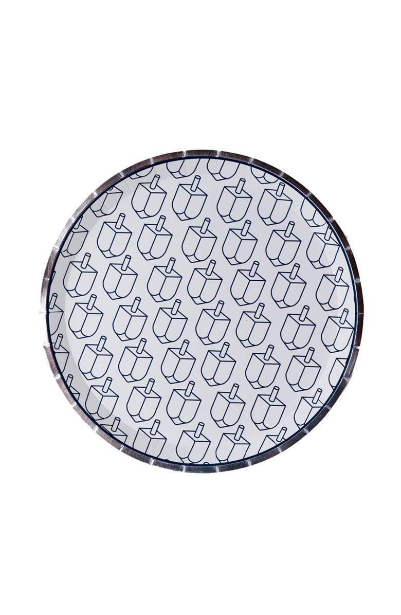 Jollity & Co. Hanukkah Dreidel Print Dinner Plates, Main, color, Assorted Pre-Pack