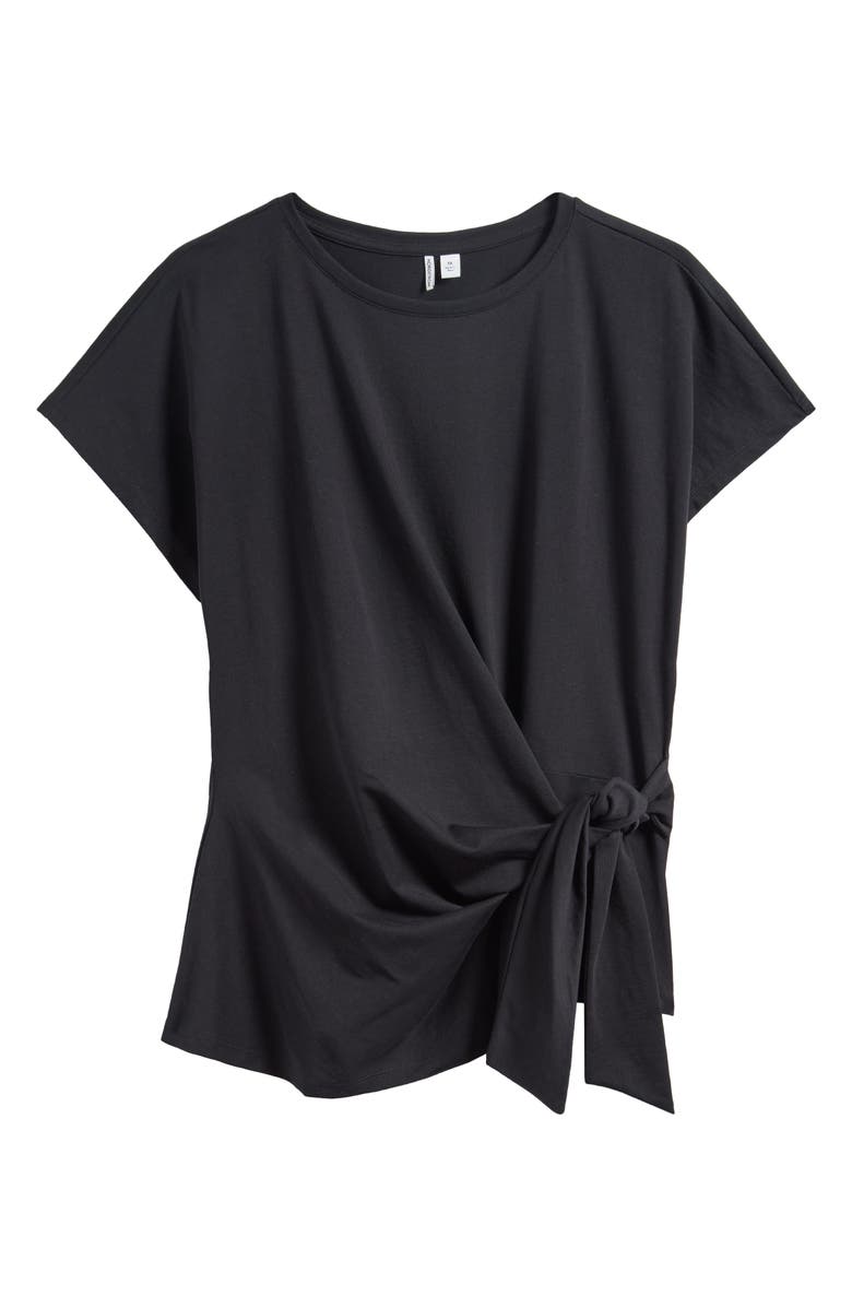 Nordstrom Tie Front Pima Cotton T-Shirt, Alternate, color, 