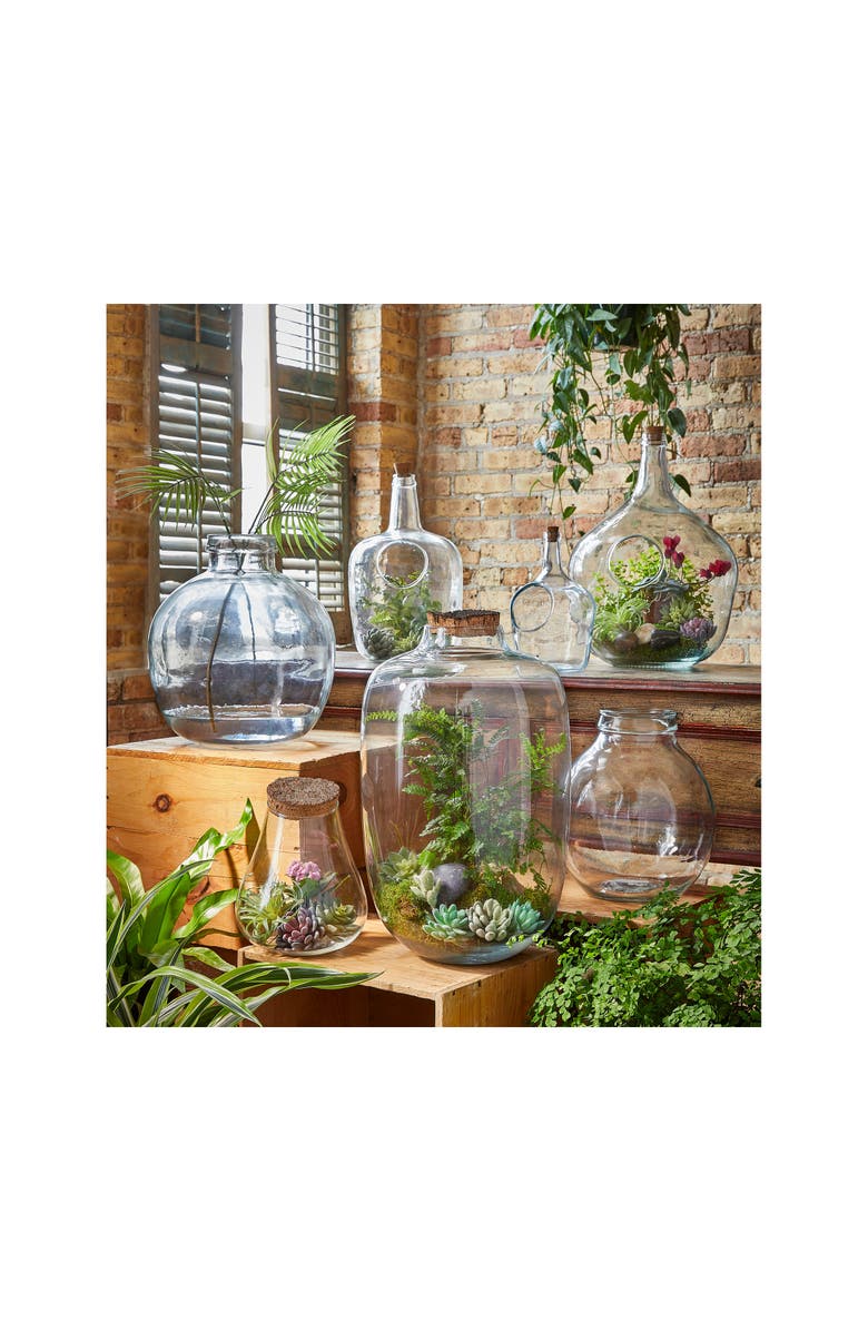 tag Recycled Glass Jar Vase Small Decorative Clear Summer, Alternate, color, Clear