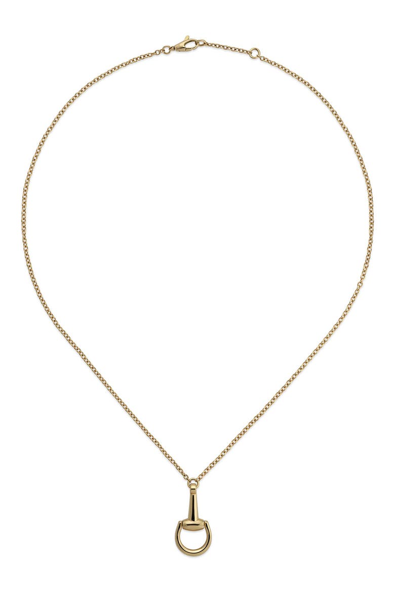Horsebit Pendant Necklace, Alternate, color, YELLOW GOLD