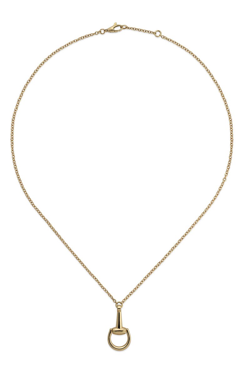 Gucci Horsebit Pendant Necklace, Alternate, color, Yellow Gold