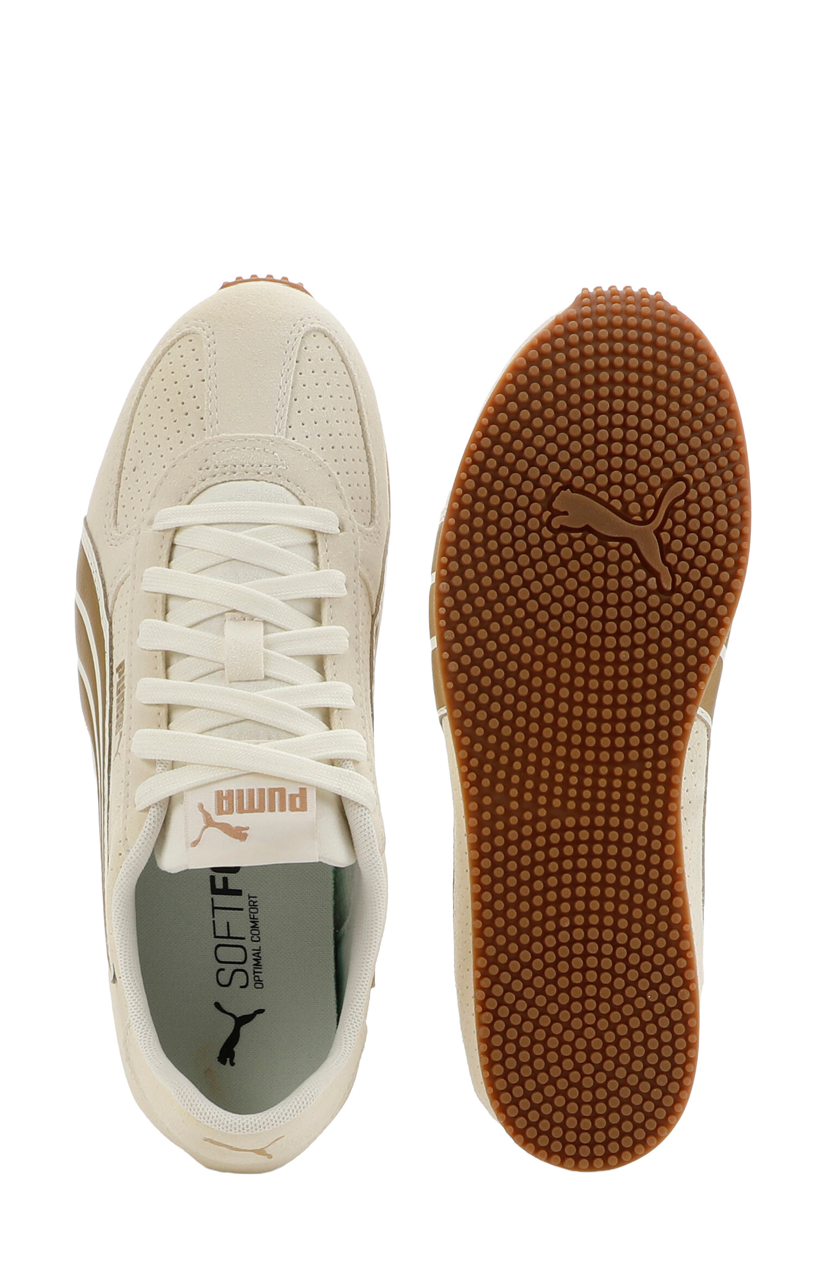 St Track Metallic Sneaker, Alternate, color, WARM WHITE/ PUMA GOLD