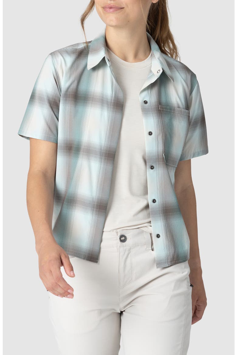 Astroman Short Sleeve Sun Shirt, Main, color, TIDAL PLAID