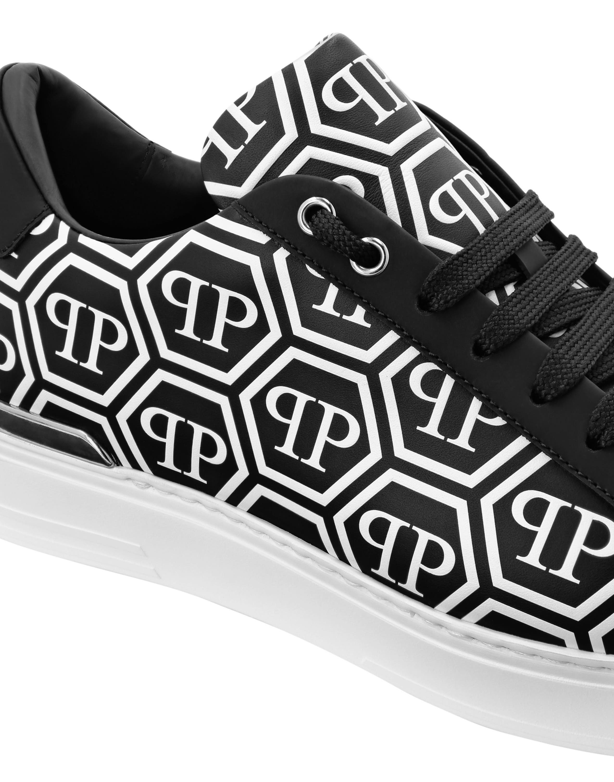 Nappa Leather Low Top Sneakers Big Monogram Logo Unisex, Alternate, color, black