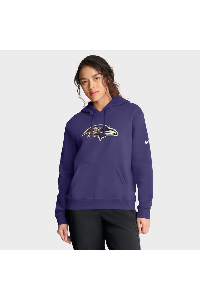 Women's Nike Purple Baltimore Ravens Club Fleece Pullover Hoodie, Main, color, Purple