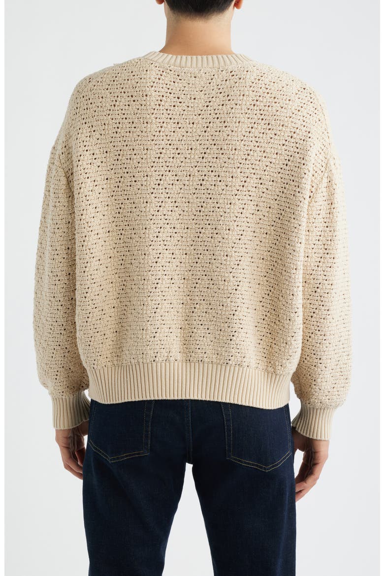 Open Stitch Cotton Sweater, Alternate, color, LIGHT STONE