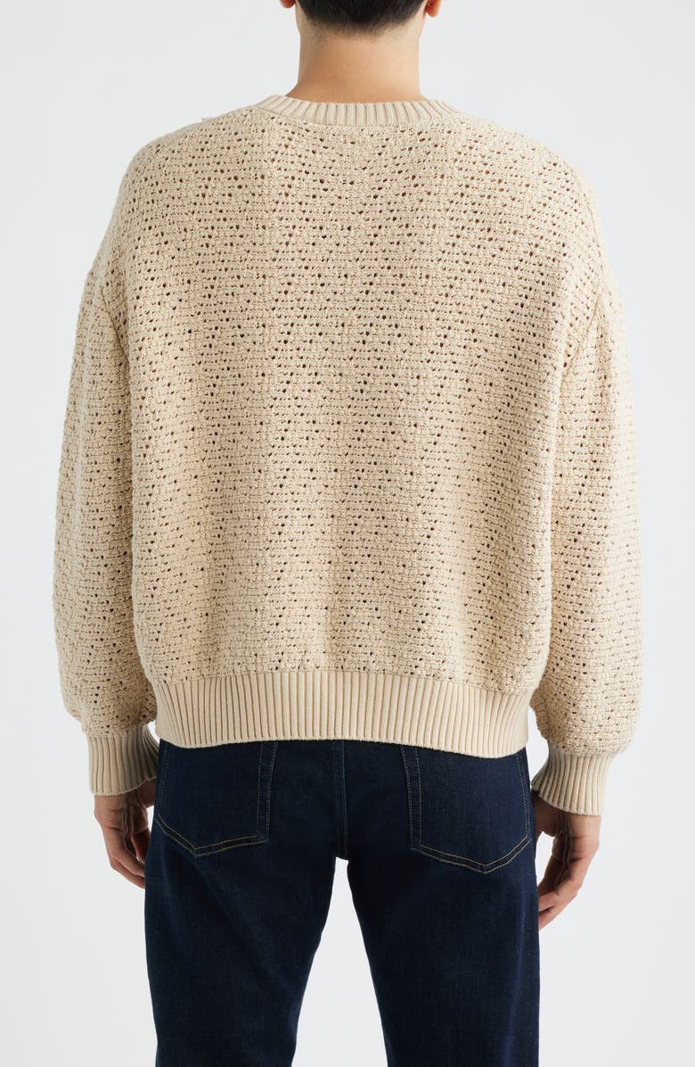 FRAME Open Stitch Cotton Sweater, Alternate, color, Light Stone