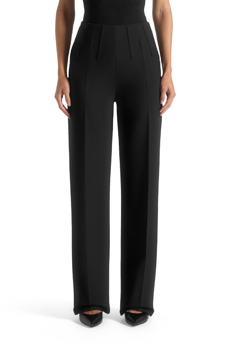 Rafaela Corset Waist Tailored Trousers, Alternate, color, Black