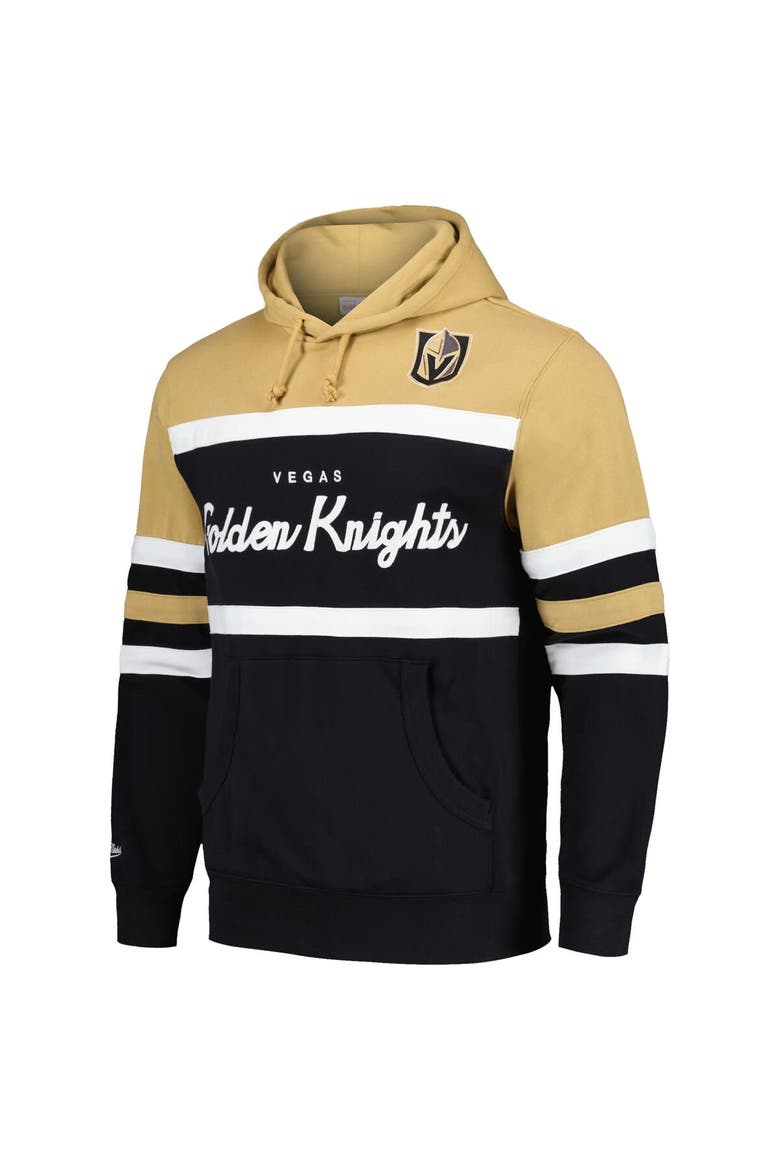Men's Mitchell & Ness Black/Gold Vegas Golden Knights Head Coach Pullover Hoodie, Alternate, color, Black
