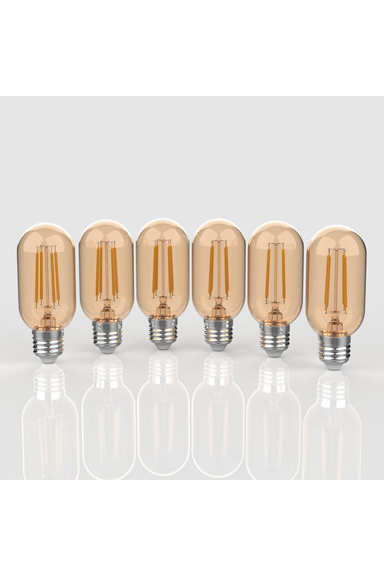 Industrial Non-Dimmable T45-4W LED Edison Bulbs with E26 Base, 80+ CRI, Warm White 2700K, 350 Lumens, Tinted Amber, Main, color, Amber