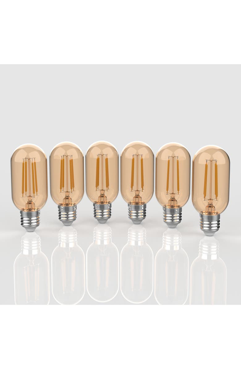 JONATHAN Y Industrial Non-Dimmable T45-4W LED Edison Bulbs with E26 Base, 80+ CRI, Warm White 2700K, 350 Lumens, Tinted Amber, Main, color, Amber