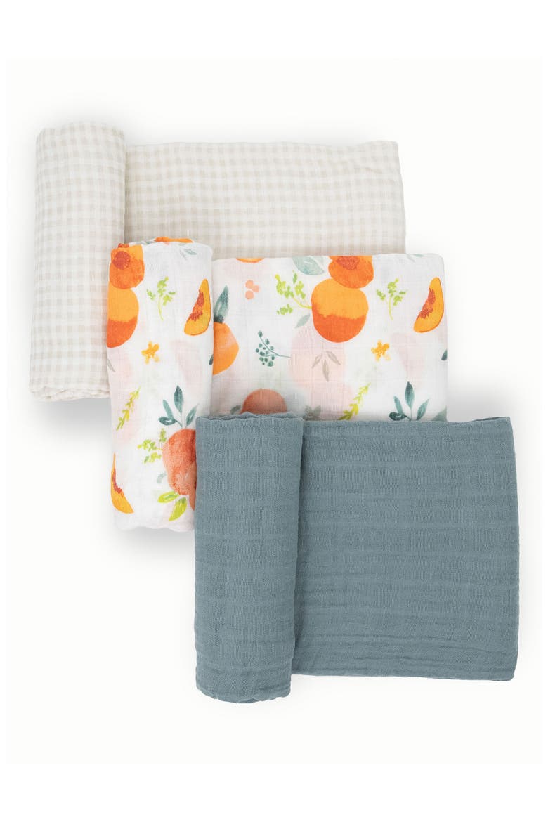 3-Pack Cotton Muslin Swaddle Blankets, Alternate, color, GEORGIA PEACH 2
