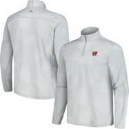 Tommy Bahama Men's Tommy Bahama Gray Wisconsin Badgers Delray Frond IslandZone Half-Zip Jacket