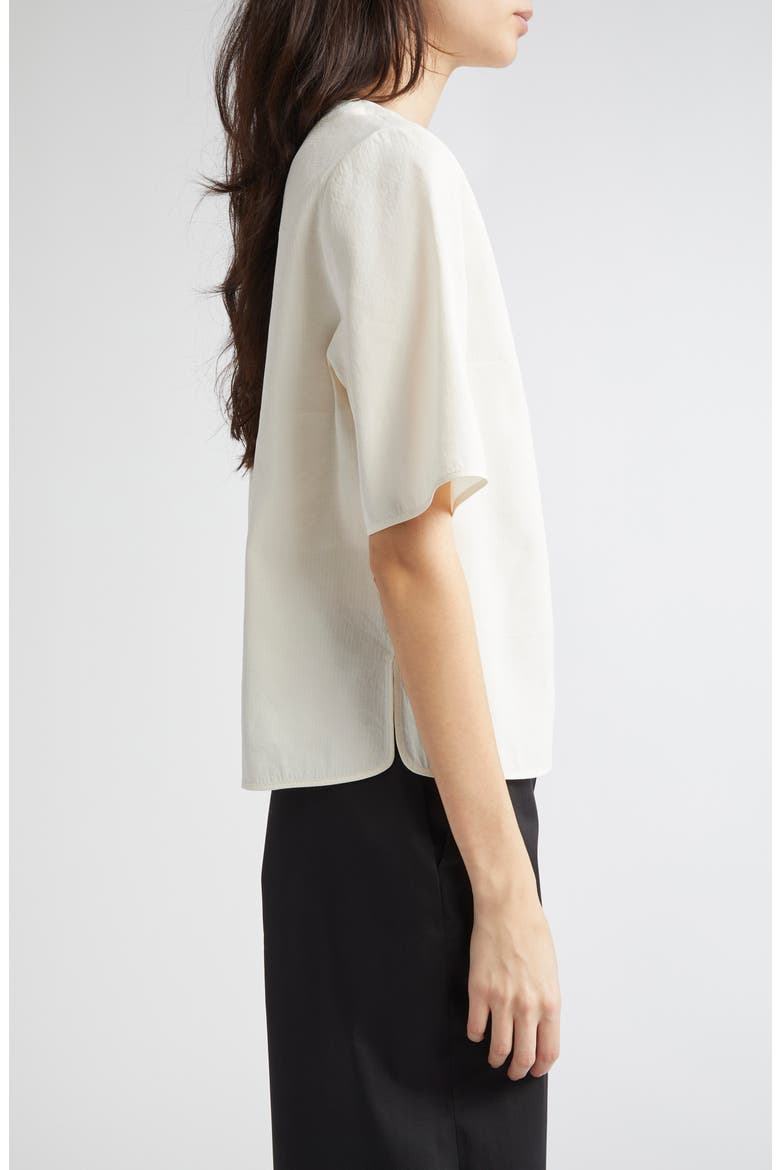 Notch Neck Boxy Top, Alternate, color, BONE