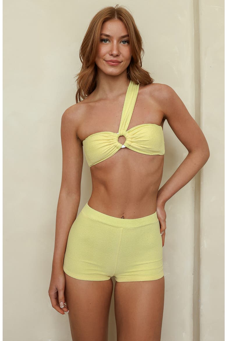 Farrah Elastic Waist Booty Short, Main, color, Baby Yellow