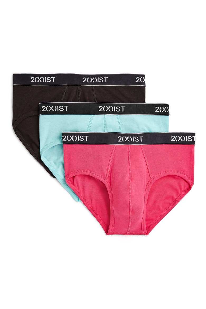 3- Pack Cotton Contour Pouch Briefs, Main, color, BEET ROOT/ BLACK/ ANGLE BLUE