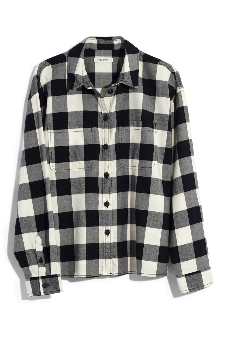 Buffalo Check Flannel Shirt Jacket, Alternate, color, BIG TRIPLE TRUE BLACK