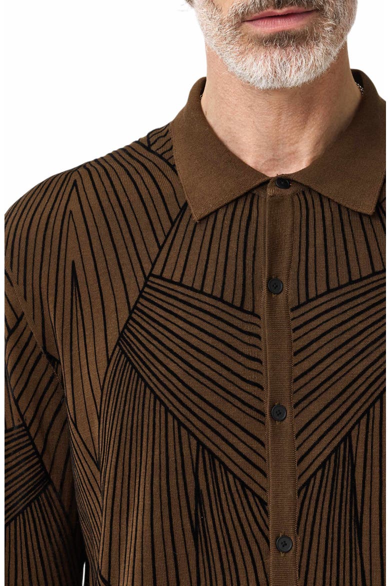 Dorian Knit Button-Up Shirt, Alternate, color, DARK BROWN