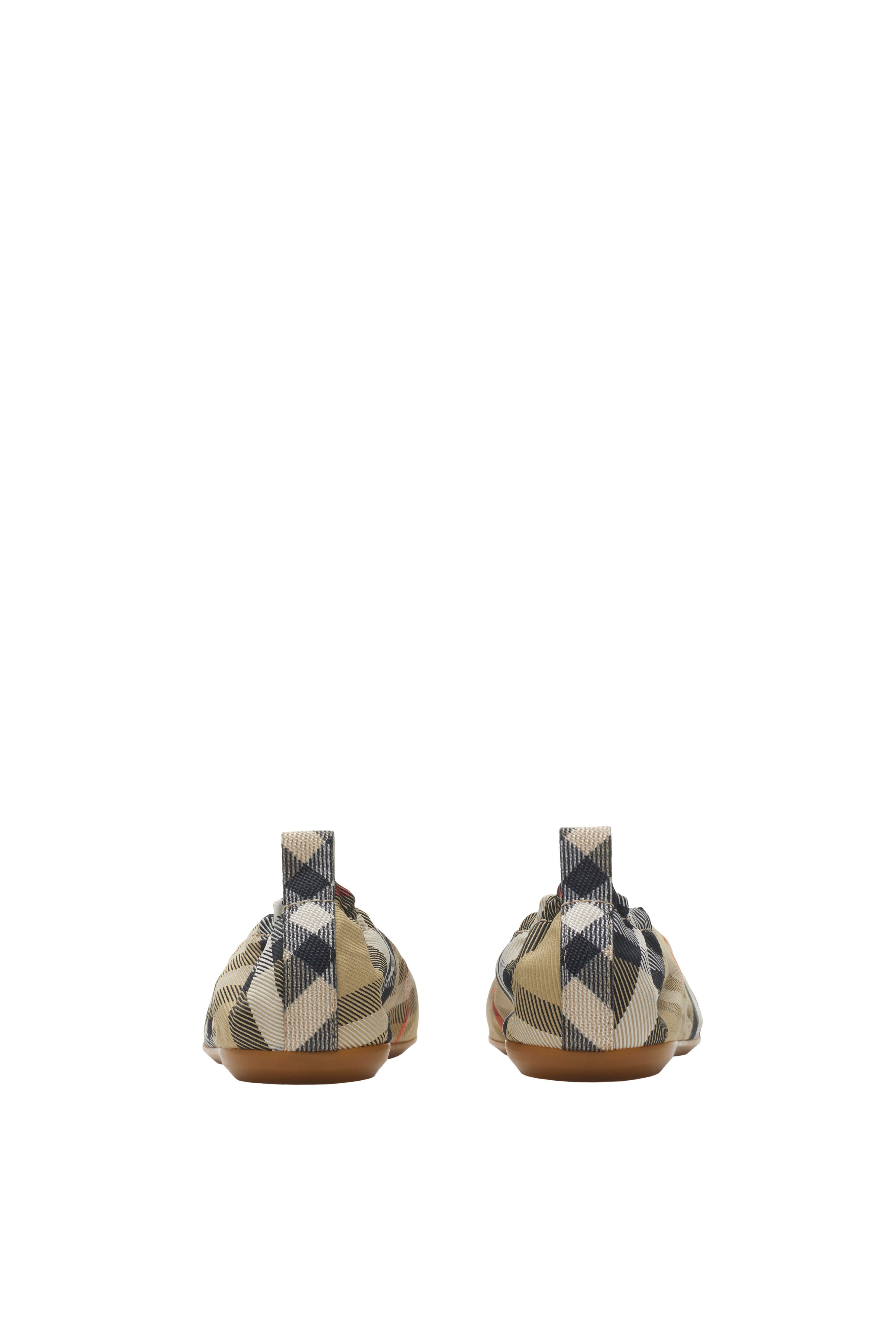 Burberry Check Ballerinas, Alternate, color, Sand Beige