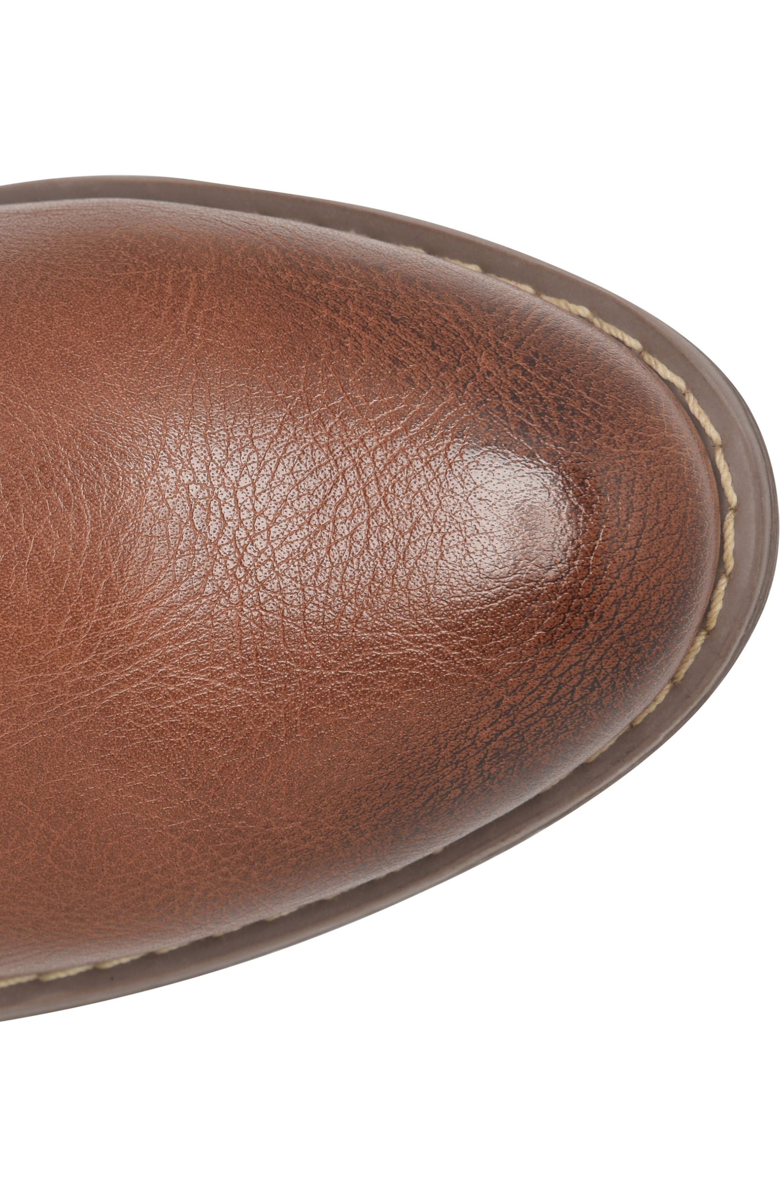 Abbie Faux Leather Bootie, Alternate, color, LUGGAGE