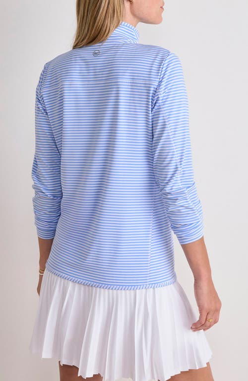 Vineyard Vines Microstripe Sankaty Half Zip Shep Shirt In Blue