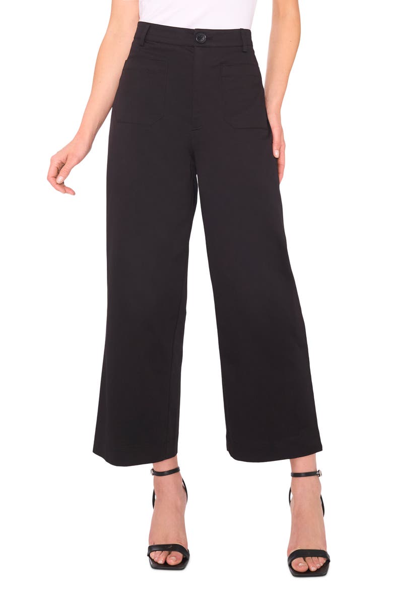 Patch Pocket Crop Twill Pants, Main, color, RICH BLACK 060
