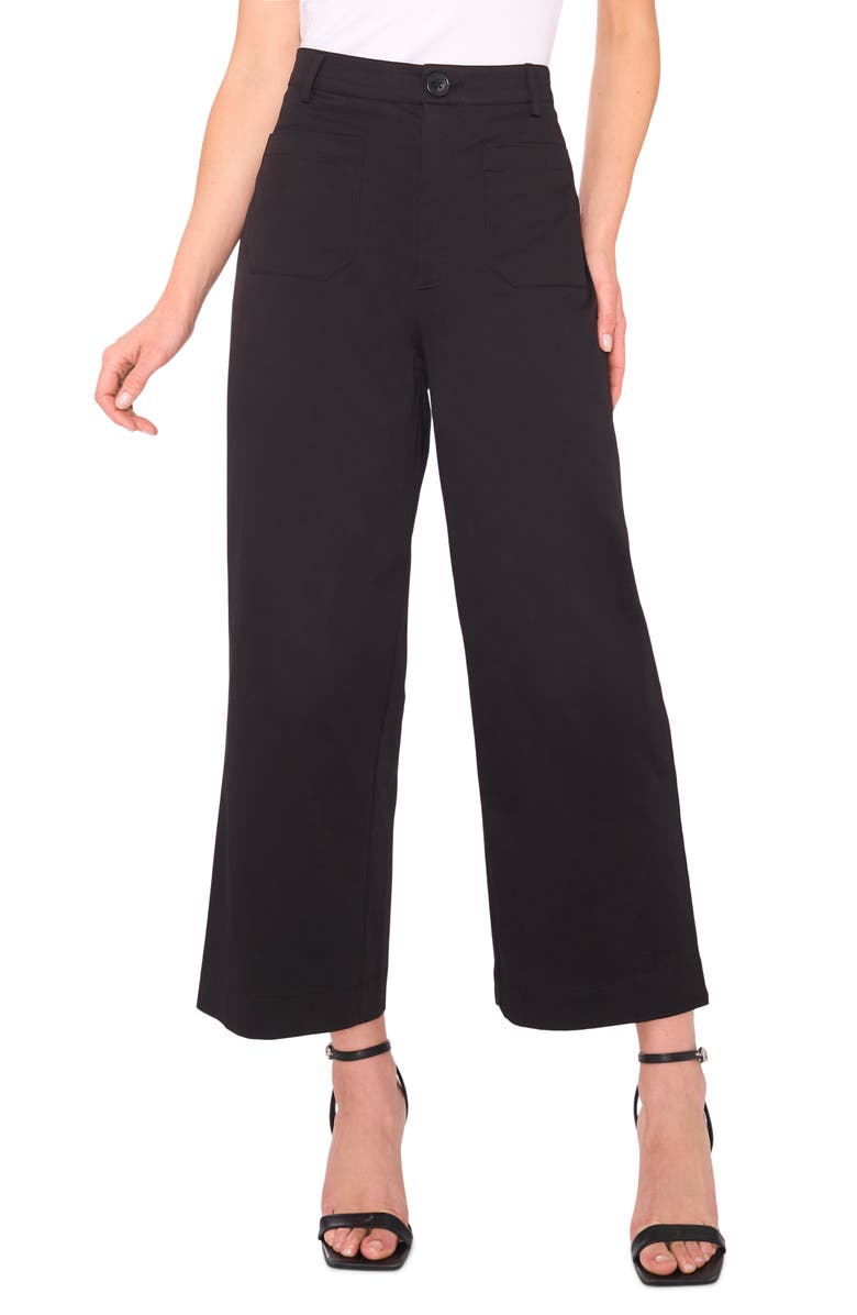 Halogen<sup>®</sup> Patch Pocket Crop Twill Pants, Main, color, Rich Black