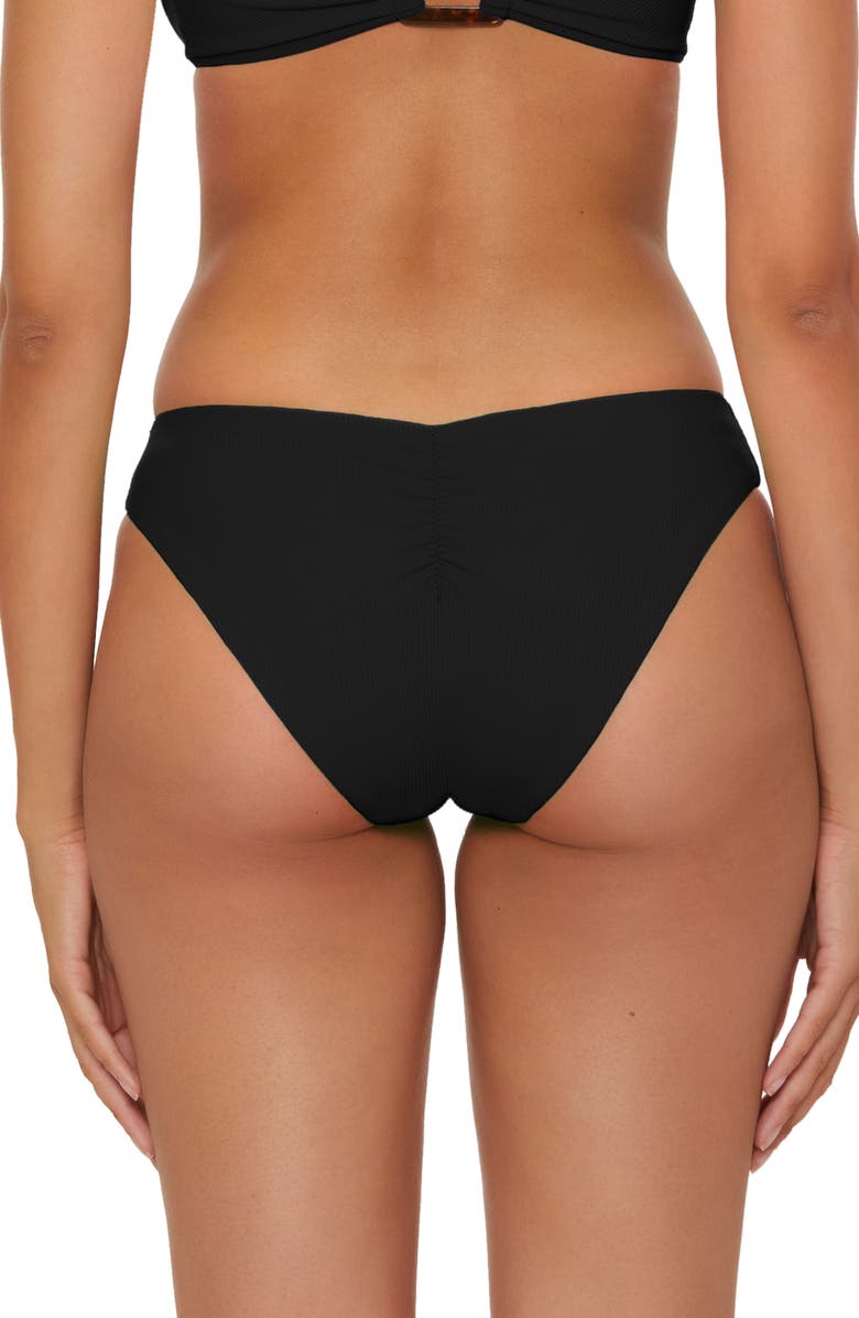 Becca Modern Edge Hipster Bikini Bottoms, Alternate, color, Black