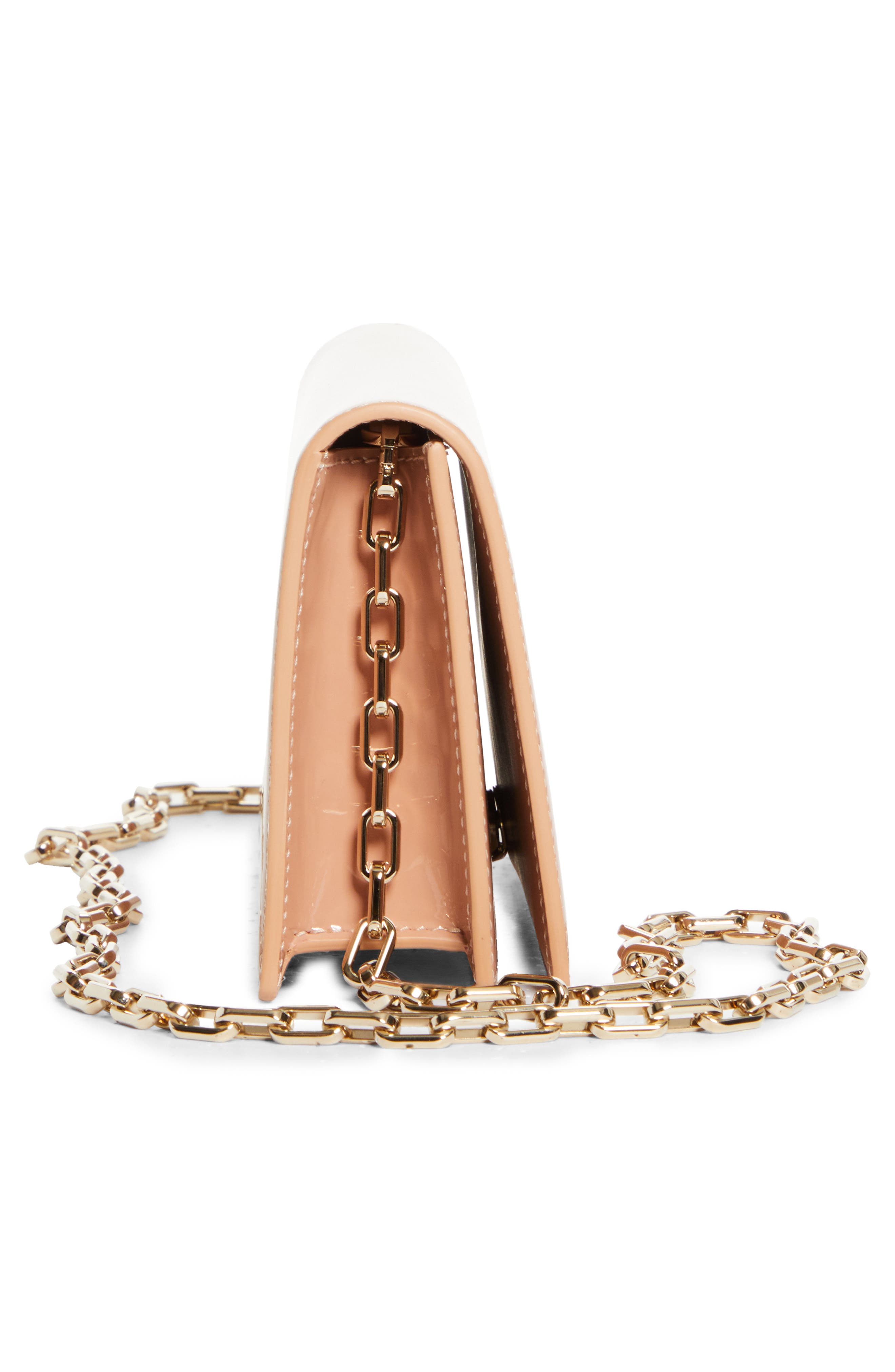 Bettina Patent Leather Clutch, Alternate, color, BLUSH/ GOLD