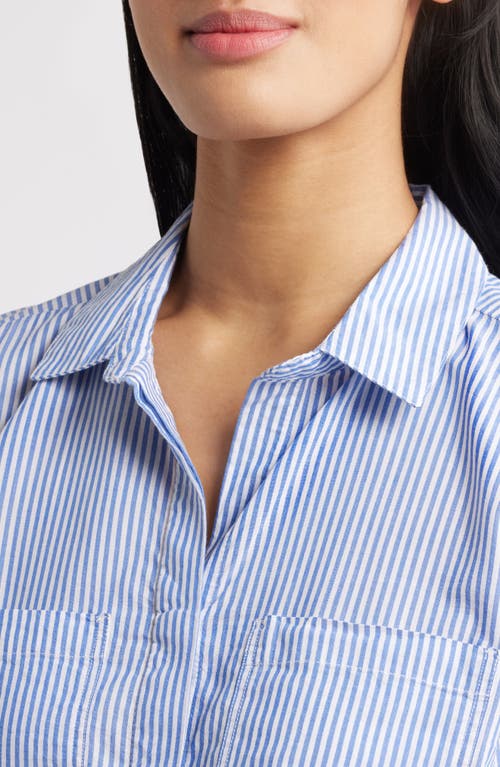 BEACHLUNCHLOUNGE BEACHLUNCHLOUNGE STRIPE COTTON & MODAL BUTTON-UP SHIRT