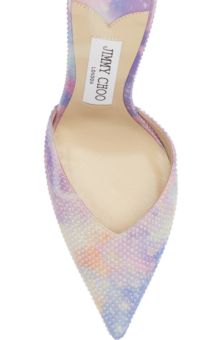 Jimmy Choo Saeda Bubble Crystal Ankle Strap Pointed Toe Pump, Alternate, color, Wisteria Mix
