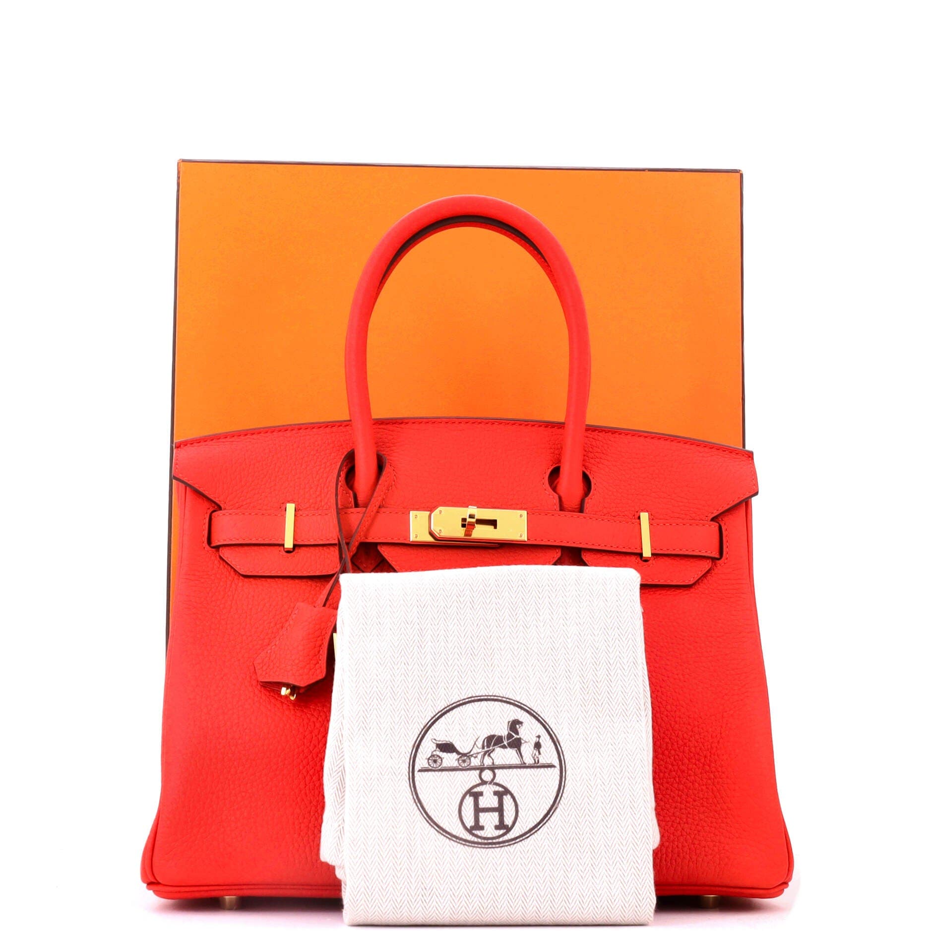 Birkin Handbag Red Clemence with Gold Hardware 30, Alternate, color, Red